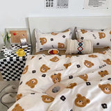 Xpoko Romantic Cherry Heart Duvet Cover Set Flat Sheet Pillowcases Fashion New Twin Full Floral Summer Spring Bedding Set