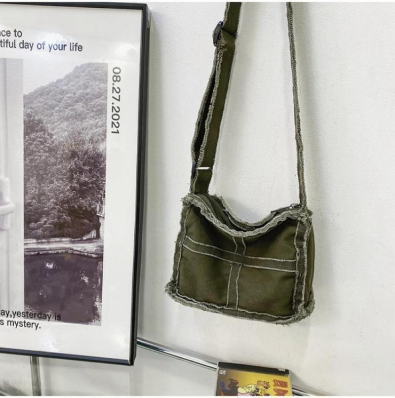 Xpoko Women's Vintage Shoulder Bag Small Handbag Retro Canvas Simple Travel Messenger Crossbody Female Tote Bags for Women 2023 New