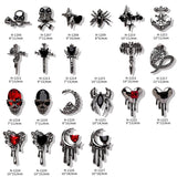 Xpoko 10PCS Gothic Punk Style Alloy 3D Nail Art Charms Heart Skeleton Cross Spider Design For Halloween Nails Decoration Accessories