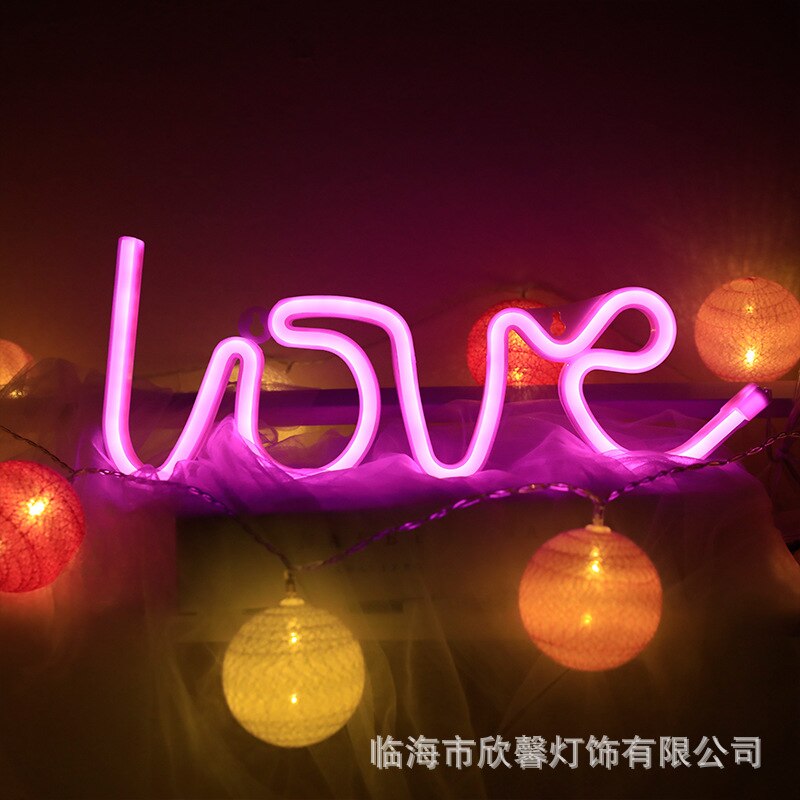Xpoko Neon Shaped Party Light Love Letter Light Proposal Statement Decorative Light Led Decorative Light Christmas Lights String