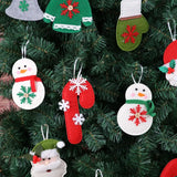 Xpoko Christmas Non-Woven Hanging Pendants Cartoon Santa Claus Snowman Xmas Tree Drop Ornaments Merry Christmas Decor Happy New Year