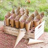 Xpoko Kraft Paper Wedding Tray Confetti Cone Stand Box Tray Rustic Wedding Decoration Wedding Confetti Cones Wedding Cones  Set supply