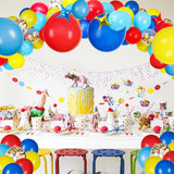 Carnival Circus Balloon Garland Kit Red Blue Yellow Rainbow Confetti Balloon Arch Star Foil Ballon Birthday Carnival Party Decor