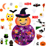 Xpoko Halloween DIY Felt Cat Ornaments Pumpkin Ghost Pendants Halloween Decoration 2024 For Home Door Hanging Signs Kids Toy