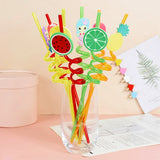 Xpoko 4pcs Rainbow Birthday Party Supplies Reusable Drinking Rainbow Plastic Straws for Girls Rainbow Cloud Themed Party Favors Decor