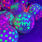 Xpoko 100PCS 12inch Fluorescent Balloon Glow in The Dark Neon Luminous Love Heart Latex Balloon Wedding Birthday Party Decoration Gift