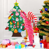 Xpoko Christmas DIY Felt Christmas Tree Merry Christmas Decoration for Home Navidad New Year Gifts 2024 Cristmas Ornaments Santa Claus Xmas Tree