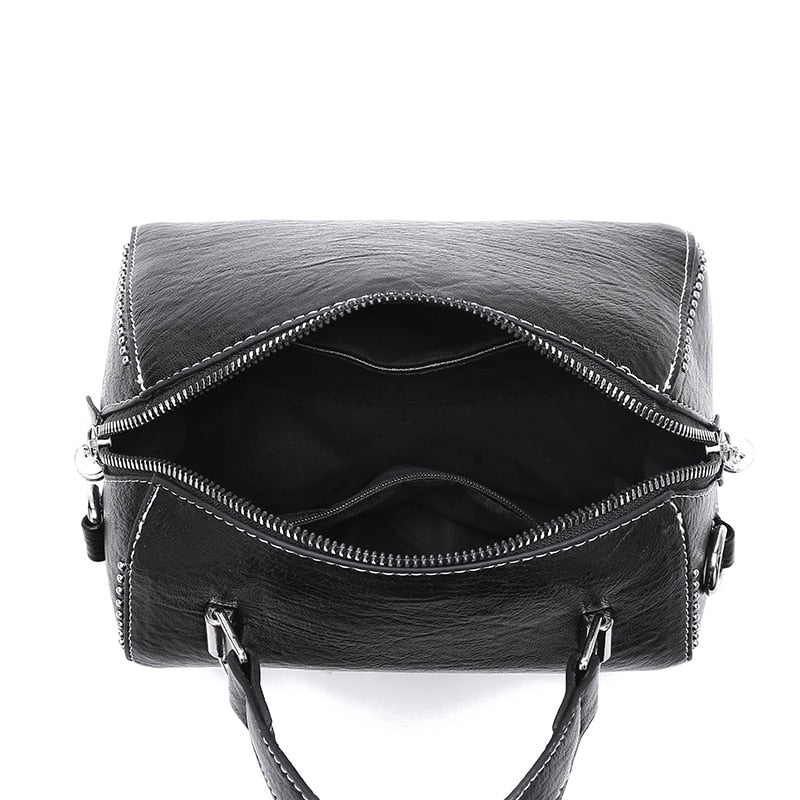 Xpoko Brand Women Leather Handbags Fashion Rivet Female Bag Multicolor High Capacity Crossbody Bags for Ladies New Luxury Shoulder Bag