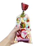 Xpoko 50Pcs Christmas Candy Bag Santa Gift Bag Christmas Decoration for Home Snowflake Present Bag Xmas Wrap Holders New Year 2024