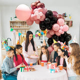 100Pcs Baby Pink and Black Balloons Garland Arch Kit Wedding Girl Women Birthday Princess Party Decoration Rose Gold Balloon Set