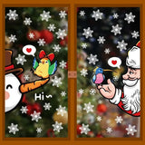 Xpoko Christmas Santa Claus Wall Sticker Cartoon Snowman Window Glass Static Stickers Merry Christmas Party Decor Happy New Year 2025