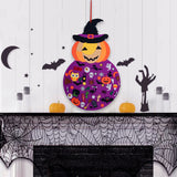 Xpoko Halloween DIY Felt Cat Ornaments Pumpkin Ghost Pendants Halloween Decoration 2024 For Home Door Hanging Signs Kids Toy