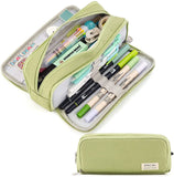 Xpoko back to school Kawaii Large Capacity Pencil Case 3 Compartment Pouch Pen Bag Double Side Opening Student Stationery Organizer School Supplies