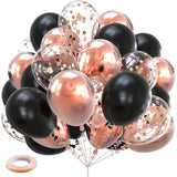 27/29/31pcs Black Gold White Balloons Metallic Rose Gold Confetti Latex Balloon Wedding Birthday Party Decorations Baby Shower