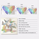 Xpoko 12pcs Suncatcher Sticker 3D Effect Crystal Butterflies Wall Sticker Beautiful Butterfly for Kids Room Wall Decal Home Decoration