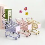 Xpoko Creative Mini Shopping Cart, Metal Flower Basket, Flower Art Packaging, Decorative Supplies, DIY Decorations for Flower Shops