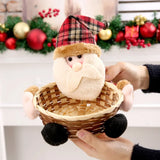 Xpoko Merry Christmas Decoration Novelties Candy Basket Xmas Home Decor Elk Snowman Snack Candy Storage Baskets Christmas Gift