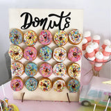 Xpoko Wedding Decoration Wooden Donut Stand Wall Dessert Doughnut Table Holder Wedding Supplies Kids Girl Birthday Party Baby Shower