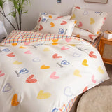 Xpoko Ins Princess Pink Heart Duvet Cover Set Pillowcase Bed Sheet Kids Girls Bedding Set Queen Twin Cute Kawaii Quilt Cover No Filler