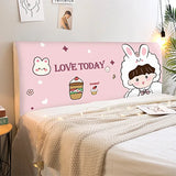 Cute Girl Stretch Dust Proof Furniture Bed Head Cover Polyester Print Cartoon Bedside Living Room Sofa Headboard Slipcover Cover