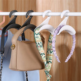 Xpoko 1pc Durable Bag Rack Holder Home Closet Hat Silk Scarf Shawls Purse Handbag Storage Arched Hanger Hook