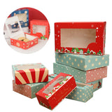 Xpoko 2/4/6pcs Christmas Cookie Box With Window Candy Chocolate Biscuit Packaging Boxes Xmas Gift Wrapping New Year Party Treat Box