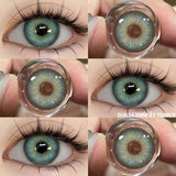 Xpoko Colored Contact Lenses 1pair Natural Eye Lens Blue Eye Lenses Brown Lenses Gray Pupils Cosmetic Green Contacts