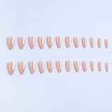 Xpoko 24Pcs Aurora Mermaid French Fake Nail stiletto Short almond Nail Tips Metal Plating False Nails Simple Full Cover Press on Nails