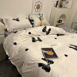 Xpoko New Zebra Bedding Set Kids Adults Twin Full Queen Bed Flat Sheet Korean Style Duvet Cover Pillowcase No Filler Stripes Bed Linen