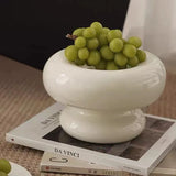 Xpoko Creative Nordic Round Fruit Storage Tray Decoration Living Room Porch Bedroom Ceramic Fruit Tray Home Decoration Accessories