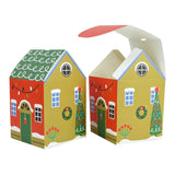 Xpoko 5 Christmas Candy Box House Shape Gift Boxes Merry Christmas Decorations 2023 New Year Birthday Party Packaging Bags Kids Favors