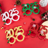 Xpoko 2025 New Year Glasses Happy New Year Party Photo booth Prop Christmas Ornaments kids Navidad Gifts New Year Eve Party Decoration