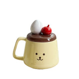 Xpoko Nordic Cute Cartoon Dog Mug Ceramic Breakfast Milk Mug with Cover Student Coffee Mug Dormitory Mug Home Decoration Accessories