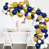 106Pcs Navy Blue Balloon Garland Kit White Gold Confetti Ballon Arch Graduation Wedding Boy 1st Birthday Baby Shower Party Decor