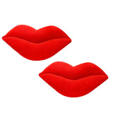 Xpoko 2pcs Lips Shaped Cushion Plush Big Red Lips Pillow Valentine's Day Gift Lovely Creative Soft Home Decoration Pillow