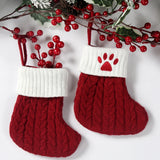 Xpoko Christmas Socks Knitting Red Paw Cute Merry Christmas Tree Decoration For Home Xmas Navidad Natal Gifts Happy New Year