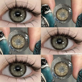 Xpoko Colored Contact Lenses 1pair Natural Eye Lens Blue Eye Lenses Brown Lenses Gray Pupils Cosmetic Green Contacts