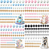 Xpoko 20Pcs Blue Pink Balls Cake Topper 2-4cm DIY Birthday Cupcake Topper Decorations Gold Cake Topper Balls Baby Shower Wedding Decor