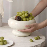 Xpoko Creative Nordic Round Fruit Storage Tray Decoration Living Room Porch Bedroom Ceramic Fruit Tray Home Decoration Accessories