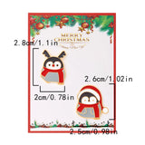 Xpoko Christmas Gifts 2 Pcs Enamel Metal Christmas Brooches for Women Cute Cartoon Santa Claus Christmas Tree Penguins Small Brooch Pins Xmas Jewelry