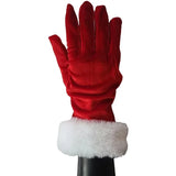 Xpoko Christmas Red Gloves Santa Claus Velvet Gloves Noel Natal Navidad Dress Up Props Merry Christmas Decor Happy New Year 2025