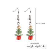 Xpoko Creative Crystal Christmas Tree Earrings for Women Fashion White Snowman Drop Earring Girls Festival Party Jewelry Accessories