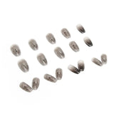 Xpoko 24 PCs Short French Minimalist Smudged Nails with 1 Jelly Gel and 1 Nail File