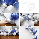 122Pcs White Navy Royal Blue Balloons Arch Garland Kit Silver Confetti Ballon Wedding Boys Baby Shower Birthday Party Decoration