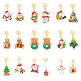 Xpoko Christmas Gifts New Trend Asymmetric Christmas Earrings for Women Cute Bear Santa Claus Christmas Tree Snowman Drop Earrings Girls Party Jewelry