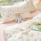 Xpoko Ins Pink Flowers Bedding Set Flat Bed Sheet Pillowcase Twin Full Queen Size Nordic Bed Linen Women Girls Floral Duvet Cover Set