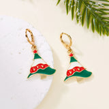 Xpoko Christmas Gifts New Trend Asymmetric Christmas Earrings for Women Cute Bear Santa Claus Christmas Tree Snowman Drop Earrings Girls Party Jewelry