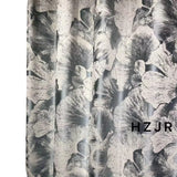 Xpoko Fashion Gray Ginkgo Leaf Precision Luxury Curtains for Living Room Bedroom Dining Jacquard Window Decor Blackout White Tulle