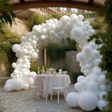 Xpoko 132pcs white balloons birthday , graduations, Bride showers, weddings, holiday  anniversaries.  indoor and outdoor decoration