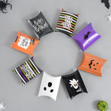 Xpoko 20/10pcs Halloween Pillow Candy Gift Box Pumpkin Cookie Sweet Packaging Bag Halloween Party Decor Supplies Kids Trick or Treat